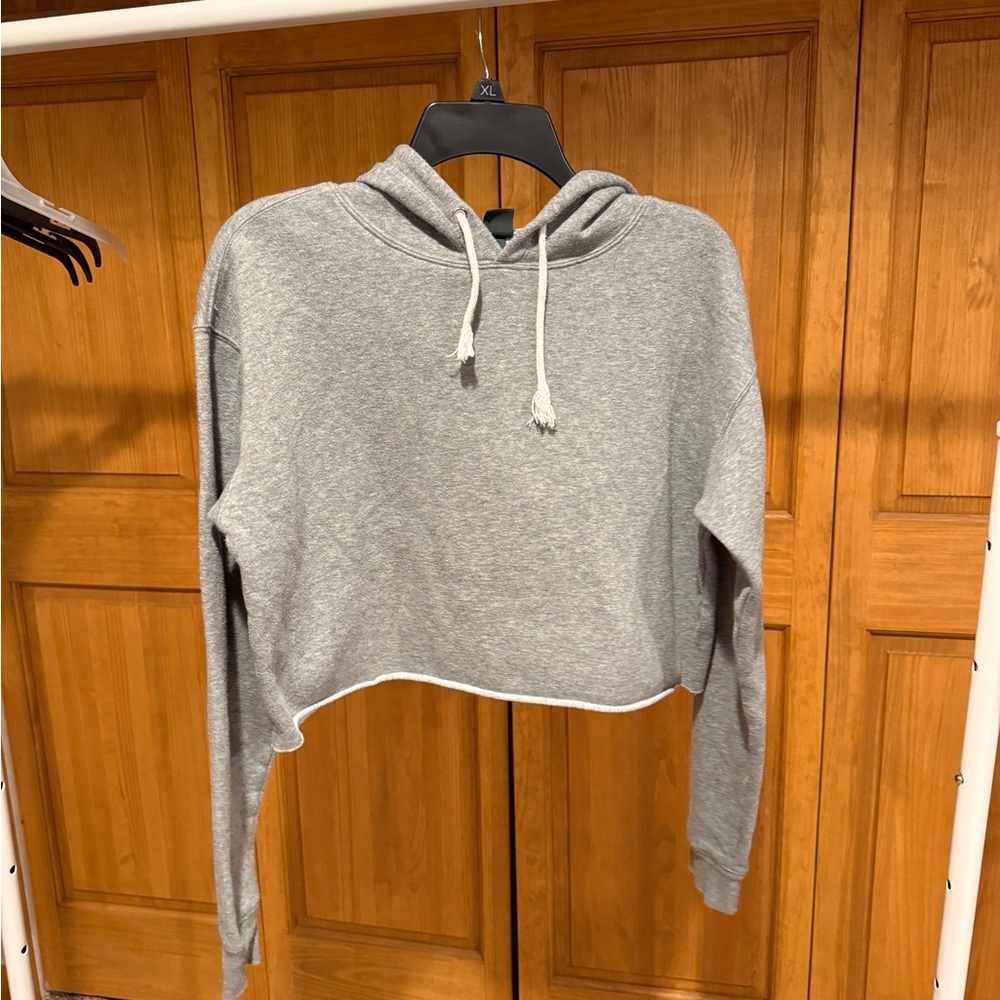 wild fable Gray Cropped Hoodie Sweatshirt